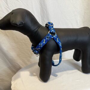 Vibrant Blue Patterned Dog Harness